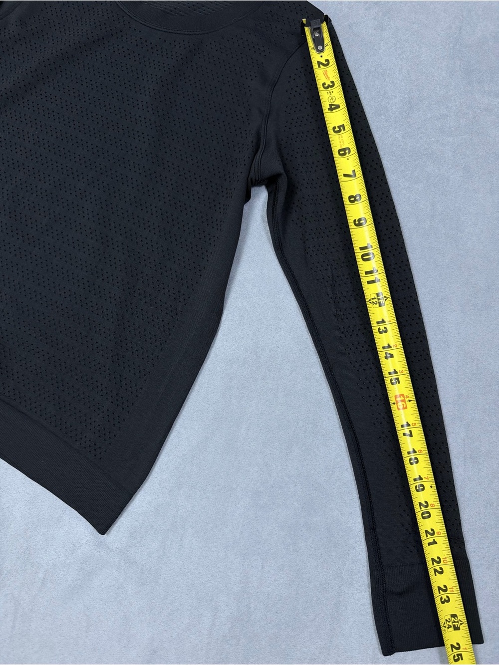 Lululemon Black Perforated Long Sleeve Top - Picture 7 of 8